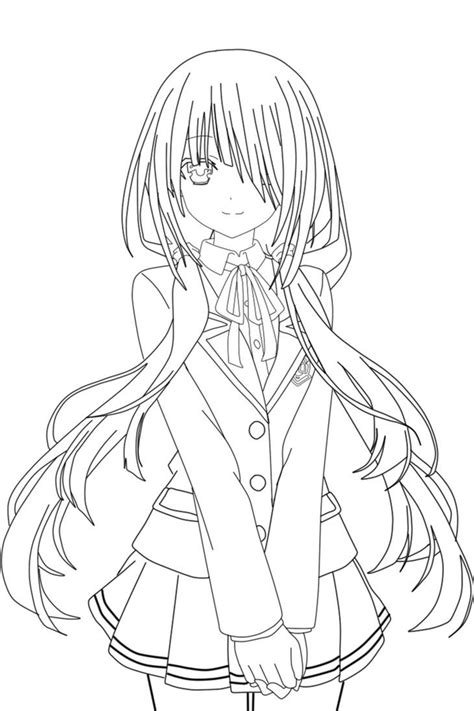 Anime Drawing Coloring Pages Boy And Girl Anime Coloring Page To