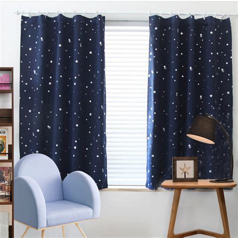 Star Thermal Blackout Curtains Hookseyelet Ready Made For Kids Boys