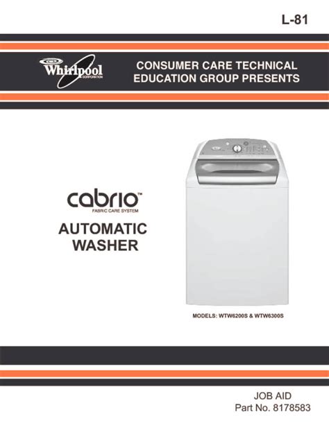 whirlpool cabrio washing machine manual