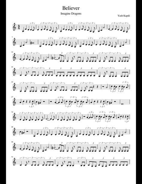 Believer Sheet Music For Clarinet Download Free In Pdf Or Midi