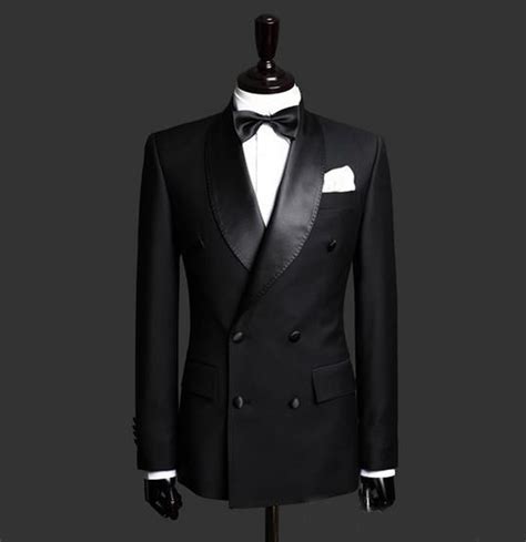 We offer the most optimum quality in suits at prices that fall within your budget. 2018 High Quality Customized Black Double Breasted ...