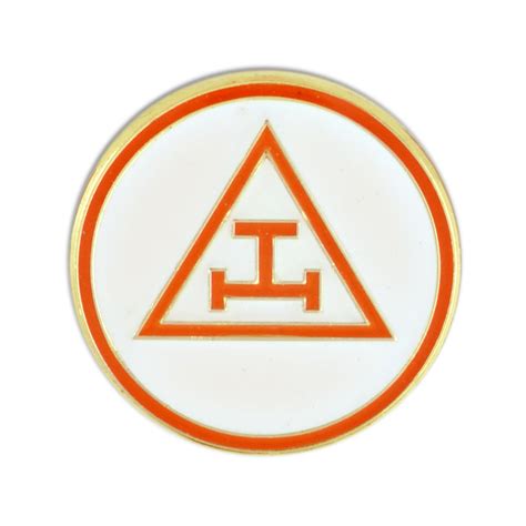 royal arch round masonic lapel pin [white and red][3 4 dia