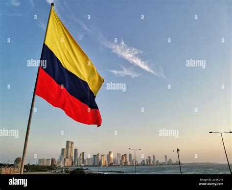 Colombian Flag In Cartagena Stock Photo Alamy