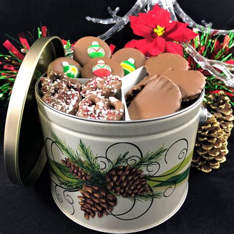 Baking christmas cookies is a tradition in itself. Holiday Chocolate Pretzels Tin Trio - Chocolate Pizza