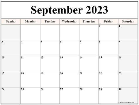 September Calendar Template