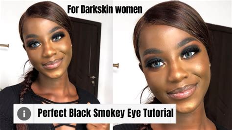 black smokey eyeshadow makeup tutorial on dark skin woc terrieberrie youtube
