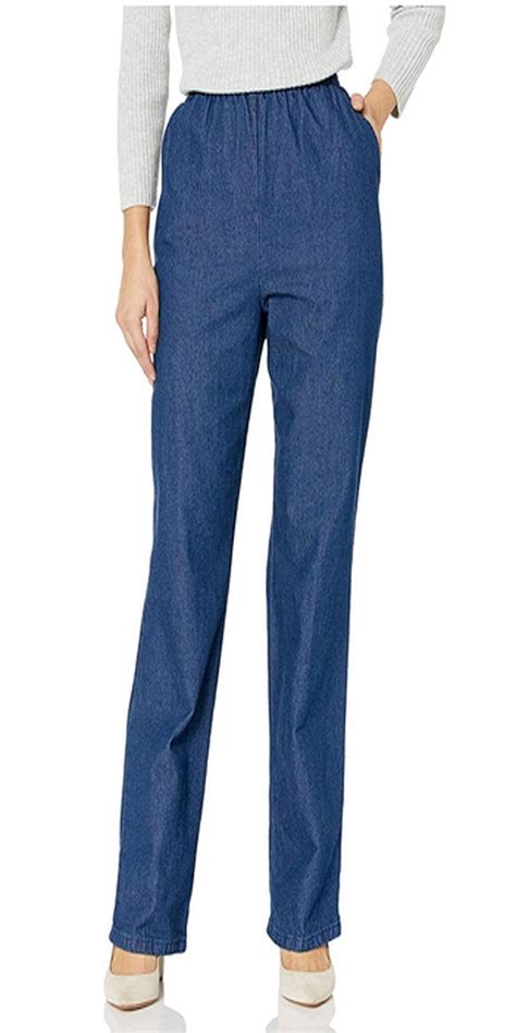 chic classic collection women s cotton pull on pant with elastic waist pull on pants women