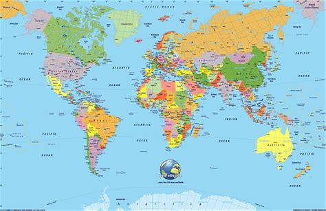 Mapamundi Sin Nombres A Color Mapa De Continentes Con Nombres Mudo En