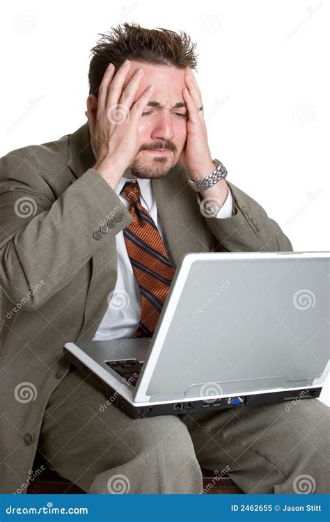 Frustrated Laptop Man Stock Image Image Of Jacket Adult 2462655