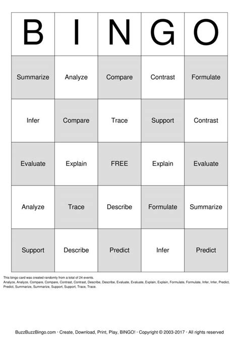 12 Power Words Bingo Cards To Download Print And Customize