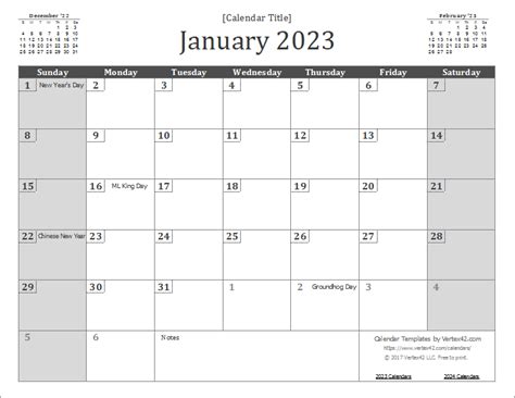 Monthly Calendar Printable 2023 Printable 2023 Calendar Tvnewyear2023
