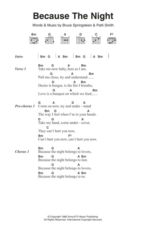 Bruce Springsteen Guitar Chords