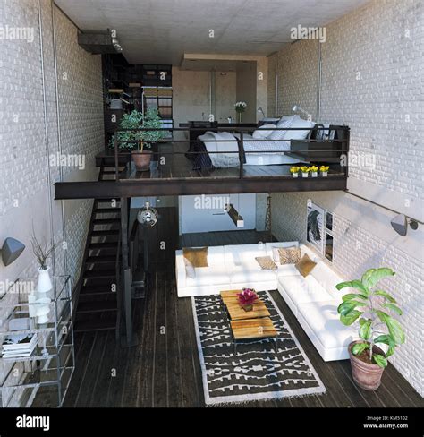 Modern Loft Interior Design Contemporary Style 3d Rendering Concept