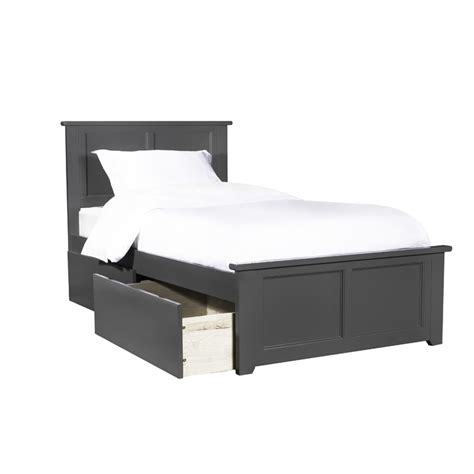 Leo And Lacey Twin Xl Platform Bed With Footboard And 2 Urban Bed Drawers
