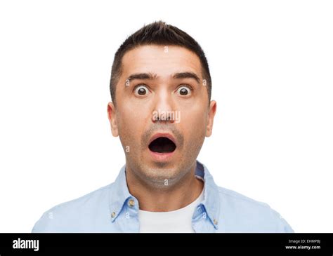 Scared Man Shouting Stock Photo Alamy
