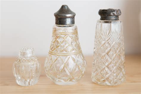 Salt And Pepper Shakers Antique Clear Depression Glass Collectible