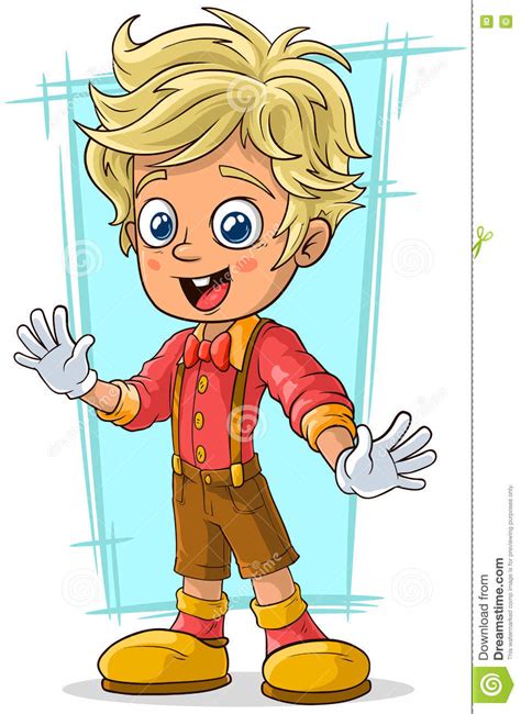 Cartoon Cute Little Blond Boy With Good Eyes Stock Vector