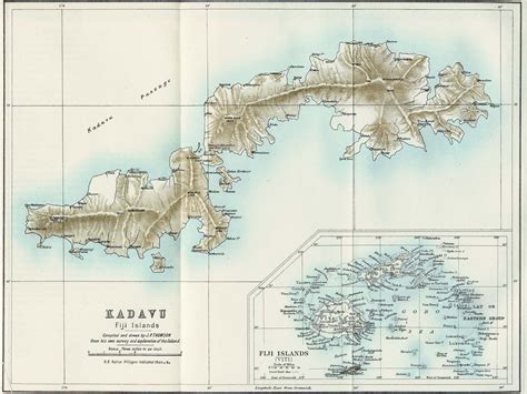 Kadavu Island 1889 Next Stop Fiji Old Maps Map Antique Maps