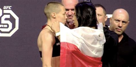 Rose Namajunas And Joanna Jedrzejczyk Face Off At UFC 223 Weigh In