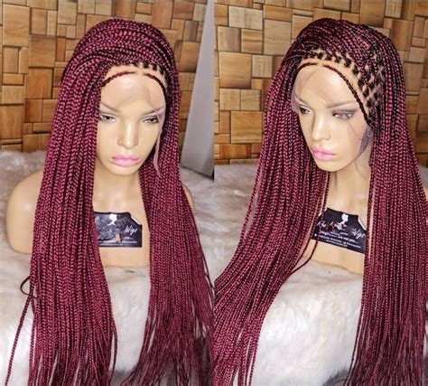 Braided Wigbox Braided Wig Lace Front Wigfull Lace Wig Etsy