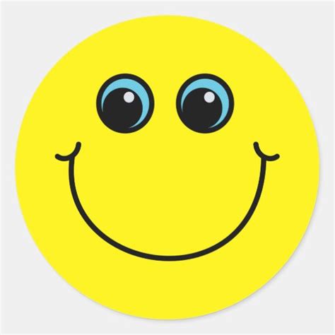 Yellow Smiling Emoji Face Classic Round Sticker