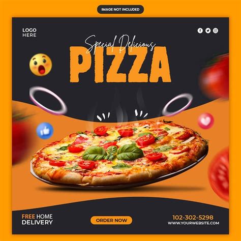 Premium PSD Special Delicious Pizza Social Media Instagram Banner