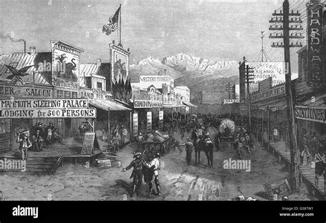 A Busy Street In Denver Colorado Date Circa 1870 Stock Photo