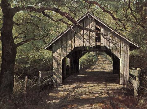 Fairfax Village Covered Bridge Vermont By Eric Sloane Covered