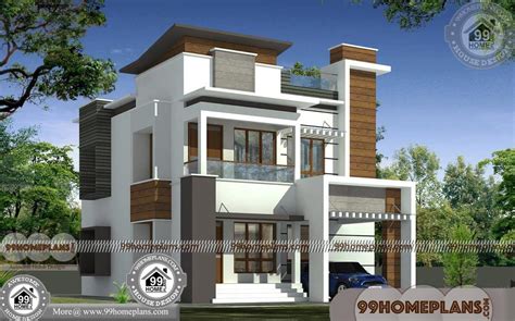 Two Story Homes Designs With 3d Elevations Narrow Block House Plans