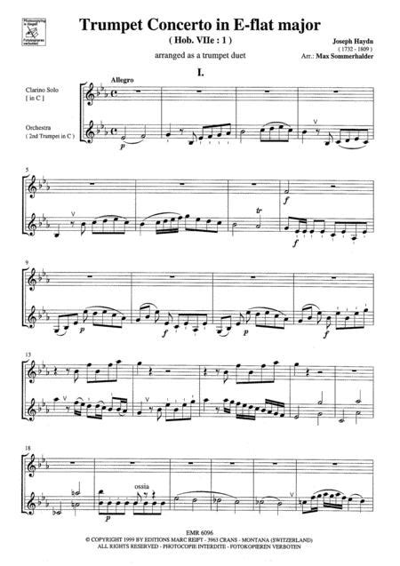 Trumpet Concerto Eb Major By Franz Joseph Haydn 1732 1809 Score And