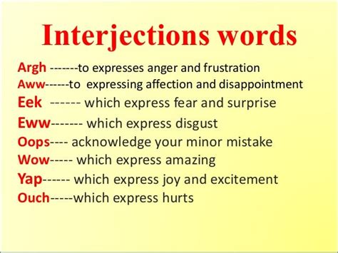 Interjection In English Grammar