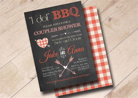 I Do Bbq Barbecue Couples Shower Chalkboard Bridal Shower