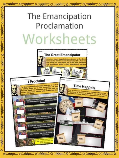 The Emancipation Proclamation Worksheets Origins And Impact