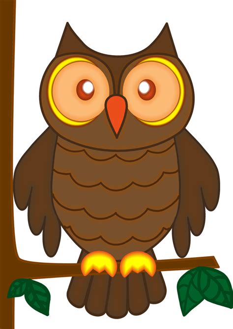Owl On Branch Clip Art Clipart Best