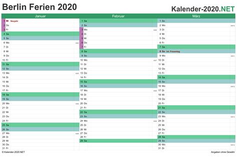 Ferien Berlin 2020 Ferienkalender And Übersicht
