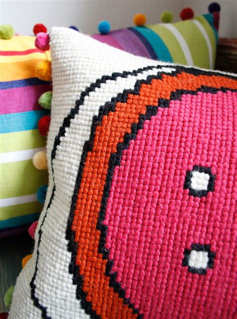 The dimensions stamped cross stitch kit will give you a beautiful option for adding to your decor with your own skill. Big Button Cross Stitch Wooly Designs by Jacqui Pearce www ...