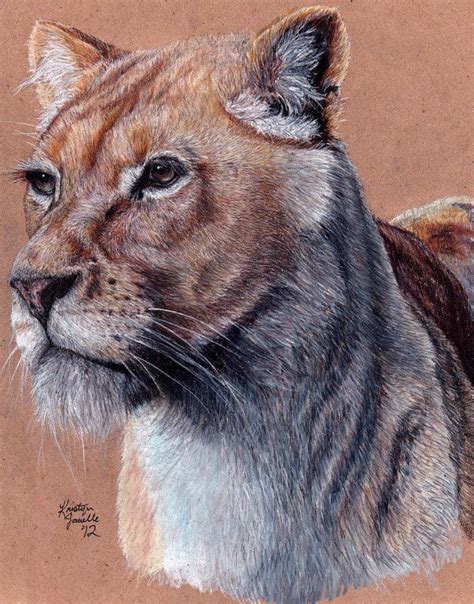 Small pastel drawing of a lioness i made this week. Lioness by KristynJanelle on deviantART | Big cats art ...