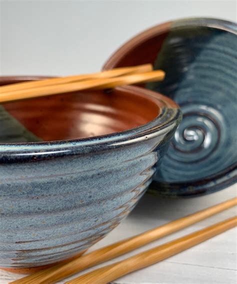 Rice Bowl Set Noodle Bowls Pair Of Ceramic Bowls Pho Etsy