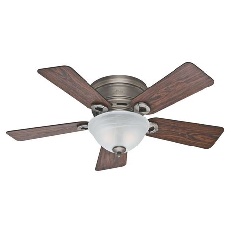 They help to move heated air off the ceiling in the winter, and circulate cool air around in the summer, reducing the load on an air conditioner. Hunter 42-in Antique Pewter Indoor Flush Mount Ceiling Fan ...