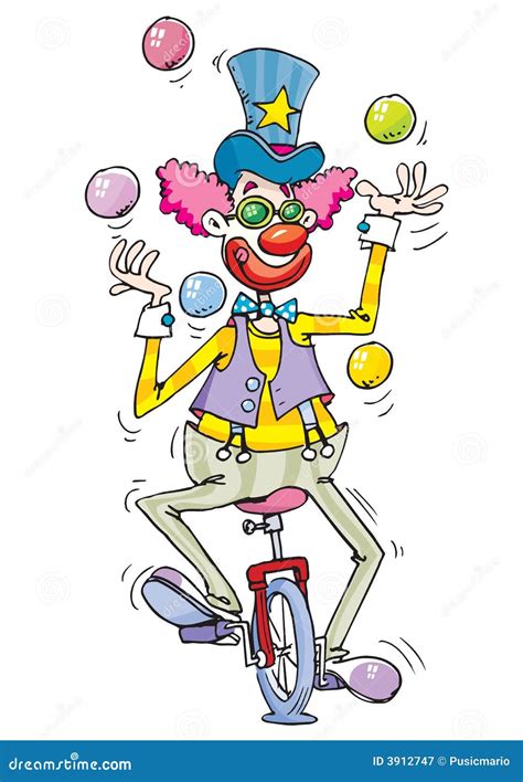 Happy Clown Juggle Ring With Balls Stock Illustration Illustration Of