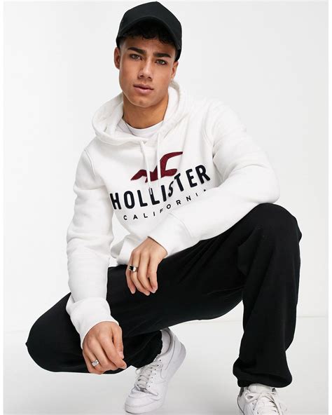 Hollister Hoodie In White For Men Lyst