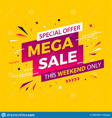 Bright Modern Mega Sale Banner For Advertising Discounts Vector
