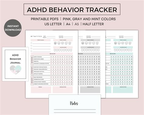 Adhd Daily Planner Printable Adhd Tracker Behavior Tracker Etsy Uk
