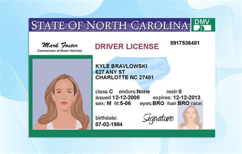 North Carolina Drivers License Template Psd Photoshop File
