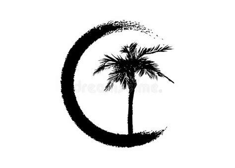 Palm Tree Summer Logo Template Tropical Palm Tree Black Silhouette