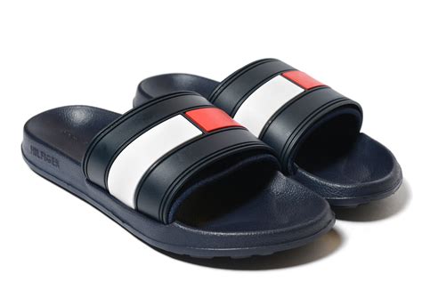 Tommy Hilfiger Synthetic Slides Womens In Navy Blue Lyst