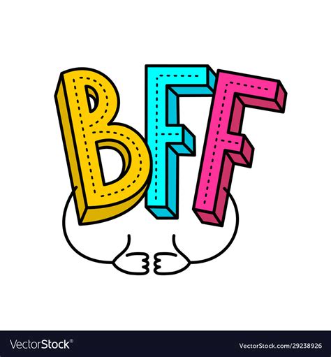 Bff Best Friends Forever Colorful Logo With Two Vector Image