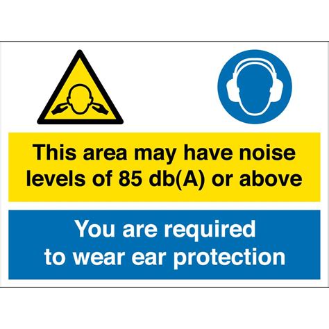 Noise Levels Of 85db Ear Protection Safety Signs From Key Signs Uk
