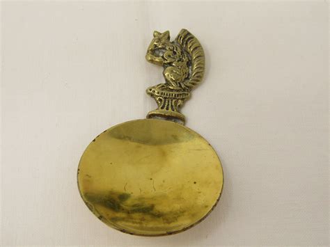 Vintage Brass Caddy Spoon Squirrel Handle Peerage Brass Tea Etsy Uk