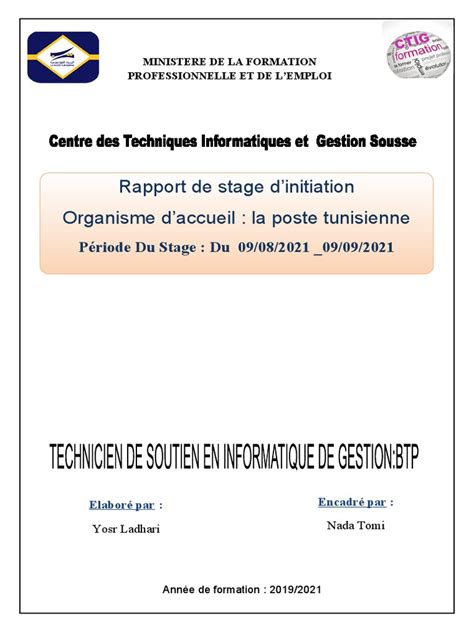 Rapport De Stage Fini Pdf Tunisie Management De La Qualité